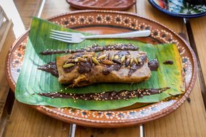 Tamal de mole at Suculenta in Tulum