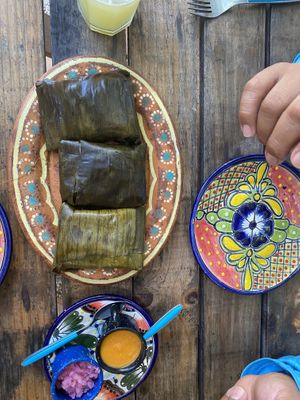 Delicious vegan tamales  at Suculenta in Tulum