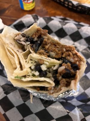 Gringo burrito from lunch menu  at Pelon's Baja Grill in Virginia Beach