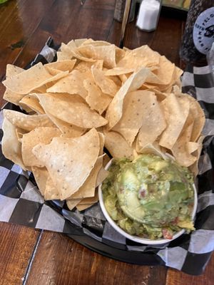 Chunky guac and chips  at Pelon's Baja Grill in Virginia Beach