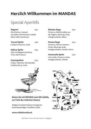 Speisekarte  at Mandas To Go in St Polten