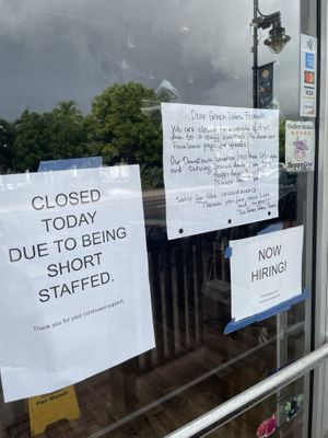 Closed for a few days at Green Zebra Cafe in Sarasota