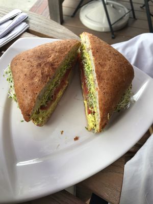 Monterrey avocado sandwich. Was soooo good! at Green Zebra Cafe in Sarasota