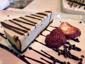 White chocolate lavender raw vegan cheesecake. So good! at Green Zebra Cafe in Sarasota