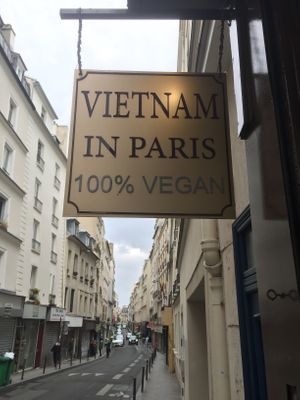 Outside Sign at Le P'tit Pré Chez Lan in Paris