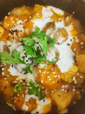 Tofu curry at Le P'tit Pré Chez Lan in Paris