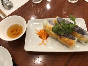 The Bi cuon (raw Spring rolls) which were, like everything else, extremely delicious. at Le P'tit Pré Chez Lan in Paris