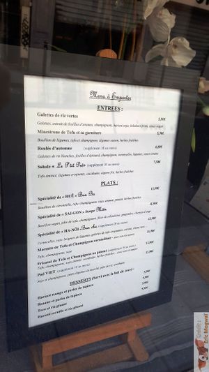 Menu at Le P'tit Pré Chez Lan in Paris