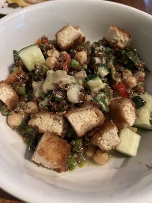 Seasonal quinoa bowl with tofuu  at Fat Cats in Cleveland
