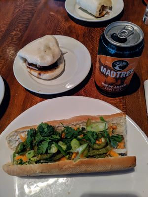Tofu banh mi and tofu steamed bun at Fat Cats in Cleveland