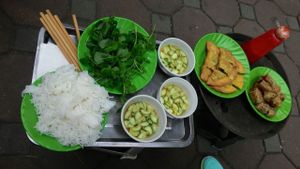 Nem and Banh Goi. at Bao An Vegan (formerly Vegan Banhmi) in Hanoi