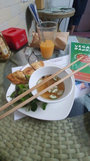 Soft pillow pastries at Bao An Vegan (formerly Vegan Banhmi) in Hanoi