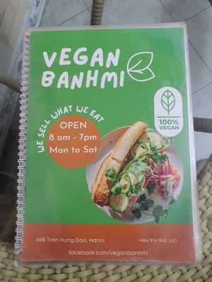 Menu 1 at Bao An Vegan (formerly Vegan Banhmi) in Hanoi
