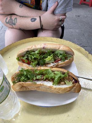 Tofu and mixed banh mi   at Bao An Vegan (formerly Vegan Banhmi) in Hanoi