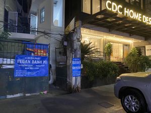 from the streets   at Bao An Vegan (formerly Vegan Banhmi) in Hanoi