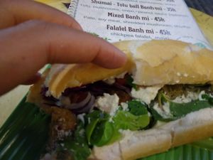 Falafel Banh Mi at Bao An Vegan (formerly Vegan Banhmi) in Hanoi