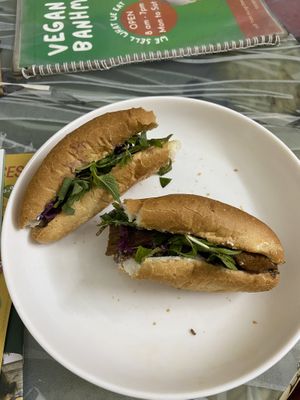 First option Bahn Mi! A little on the plain side and I added extra veg after    at Bao An Vegan (formerly Vegan Banhmi) in Hanoi