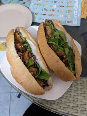 Tofu and peanut bahn mi at Bao An Vegan (formerly Vegan Banhmi) in Hanoi