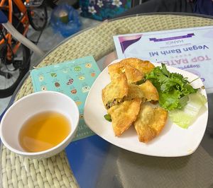 Spring rolls  at Bao An Vegan (formerly Vegan Banhmi) in Hanoi