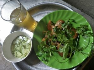 vegan savoury doughnuts!!  at Bao An Vegan (formerly Vegan Banhmi) in Hanoi