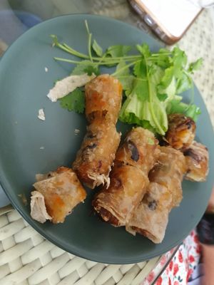 Fried spring rolls - 20k/set of 3 at Bao An Vegan (formerly Vegan Banhmi) in Hanoi