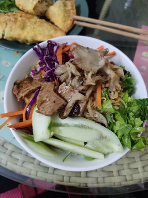 Mixed noodles at Bao An Vegan (formerly Vegan Banhmi) in Hanoi