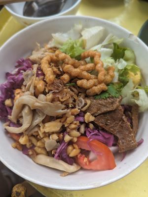 Mixed noodles at Bao An Vegan (formerly Vegan Banhmi) in Hanoi