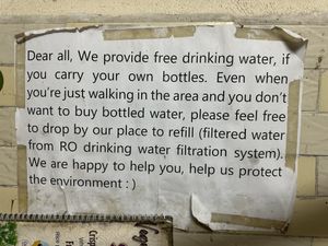 free Water 💦    at Bao An Vegan (formerly Vegan Banhmi) in Hanoi