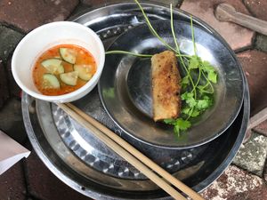 my little baby spring roll, yum yum at Bao An Vegan (formerly Vegan Banhmi) in Hanoi