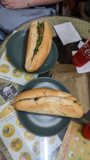 banh mi with tofu and with mushrooms at Bao An Vegan (formerly Vegan Banhmi) in Hanoi