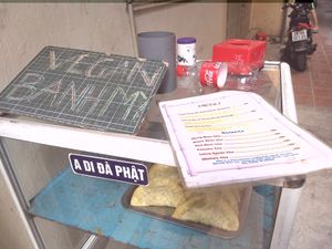 The stall at Bao An Vegan (formerly Vegan Banhmi) in Hanoi