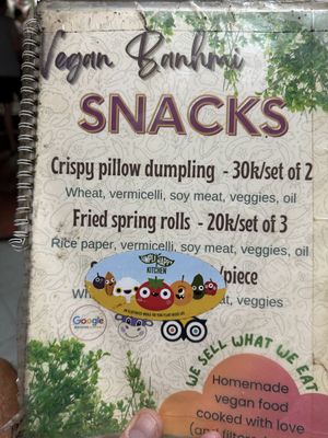 Menu   at Bao An Vegan (formerly Vegan Banhmi) in Hanoi