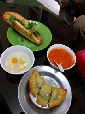 banh mi and 'pillow donut' at Bao An Vegan (formerly Vegan Banhmi) in Hanoi