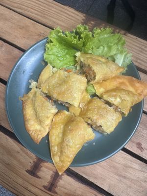crispy pillow dumpling  at Bao An Vegan (formerly Vegan Banhmi) in Hanoi