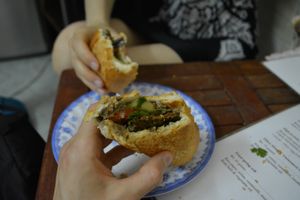 Banh Mi, normal and "high protein" at Bao An Vegan (formerly Vegan Banhmi) in Hanoi