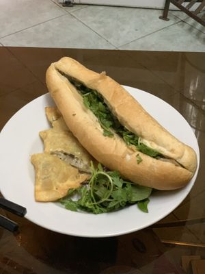 Banh mi and a “pillow donut” at Bao An Vegan (formerly Vegan Banhmi) in Hanoi