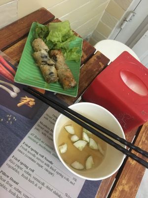 Spring rolls  at Bao An Vegan (formerly Vegan Banhmi) in Hanoi