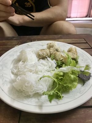Fried spring rolls at Bao An Vegan (formerly Vegan Banhmi) in Hanoi