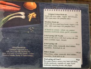 Menu  at Bao An Vegan (formerly Vegan Banhmi) in Hanoi