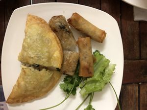 Spring Rolls & Pillow Donut at Bao An Vegan (formerly Vegan Banhmi) in Hanoi