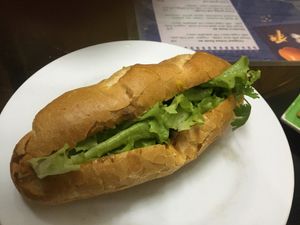 Meat replacement banh mi  at Bao An Vegan (formerly Vegan Banhmi) in Hanoi