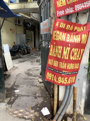 From the main street (leading to main Train Station) at Bao An Vegan (formerly Vegan Banhmi) in Hanoi