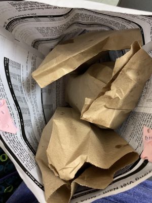 No plastic! Love it!!! at Bao An Vegan (formerly Vegan Banhmi) in Hanoi