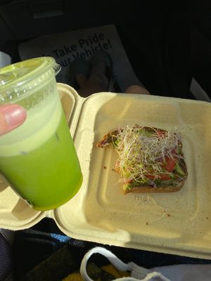Avocado toast and Mint Mojito juice  at Juicebox in Ocean View