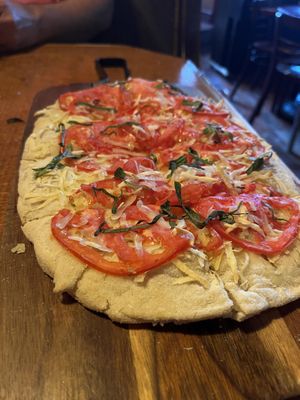 VGF large Margherita pizza   at Aroma Thyme Bistro in Ellenville