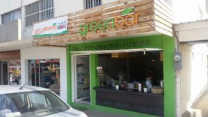 outside at Green Bar in Tijuana