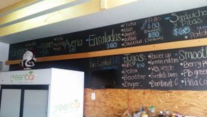 menu at Green Bar in Tijuana