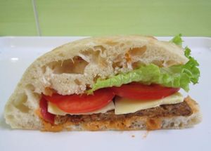 'Zagi' vegan sandwich at Vege Fino Za Sve in Zagreb