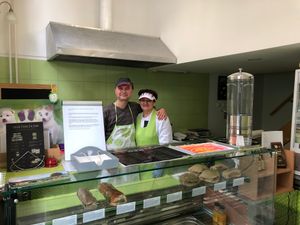 The lovely owners  at Vege Fino Za Sve in Zagreb