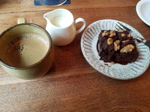 set lunch brownie with soy coffee at CAFE - Today is My Life in Tokyo